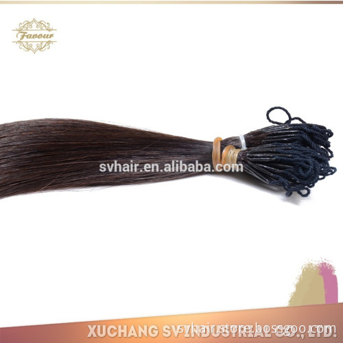 top quality human remy hair extension I TIP with long rope Double Drawn Remy Wholesale nano ring hair extension russian